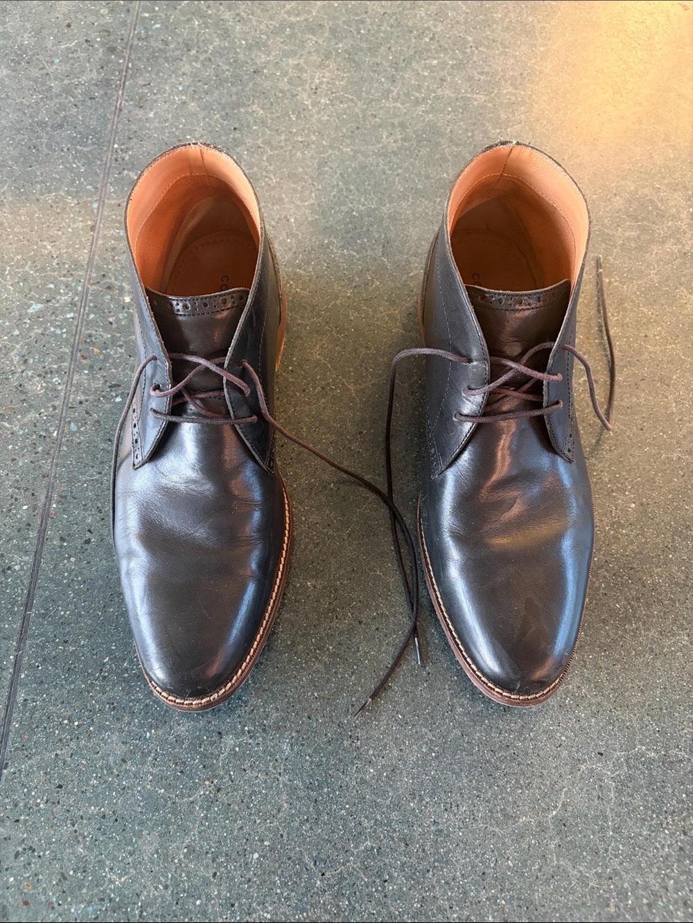 Cole Haan Dark Brown Leather Chukka Boots